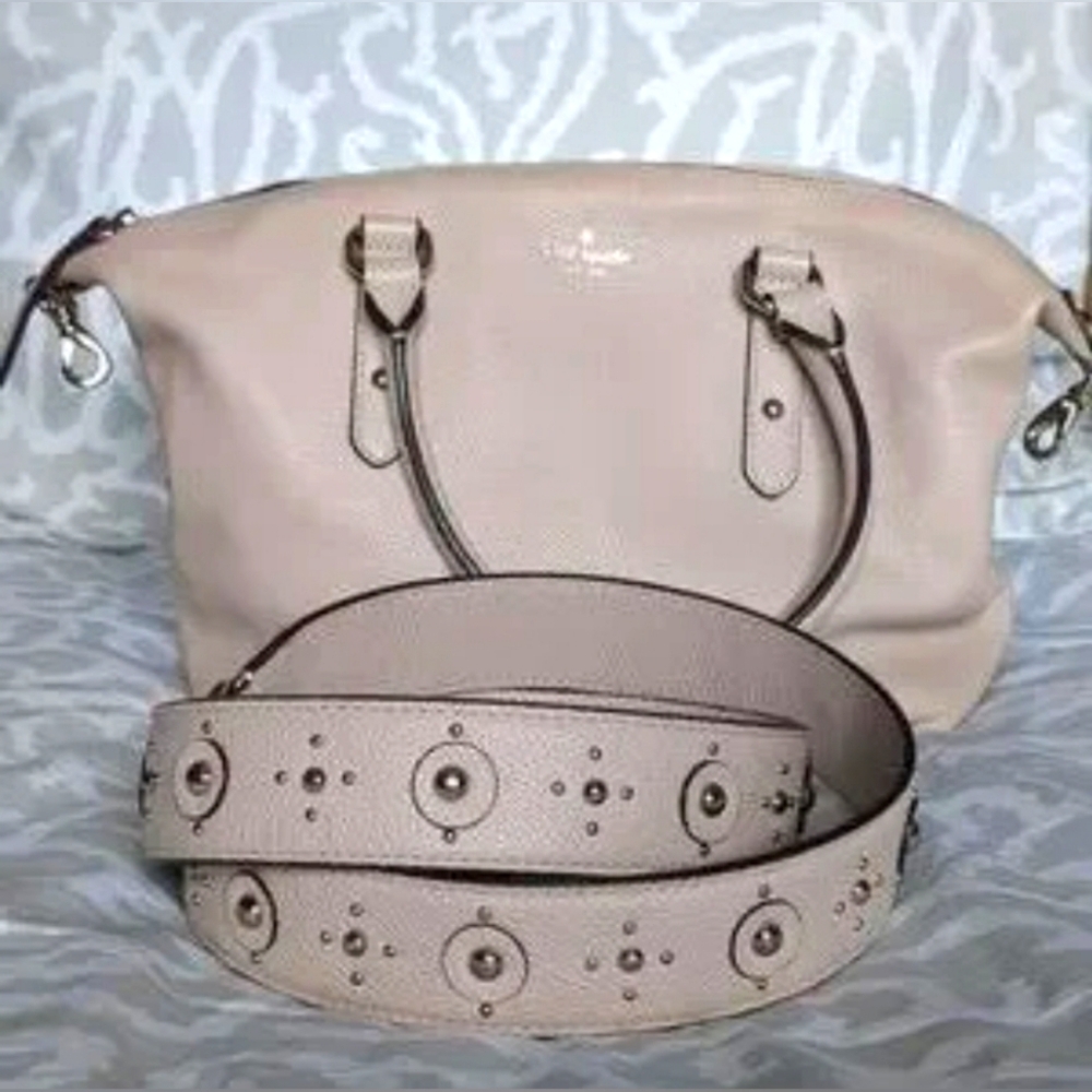 Kate Spade Larchmont Avenue pink Studded Mini Layla Crossbody bag purse handbag